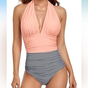 Cupshe Plunge Neck Tummy Control One Piece Swimsuit